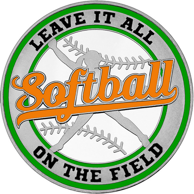 Orange "Softball" with Green Outer Circular Borders